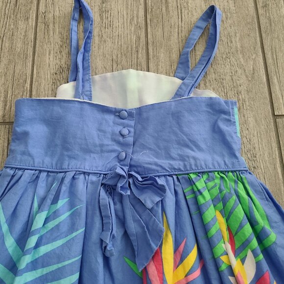 Shrinking Violet toddler girls blue sun Tropical Sundress Size 5T - Picture 11 of 11